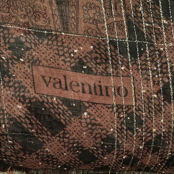 Valentino Brown and Black Paisley Scarf - Picture 4 of 10